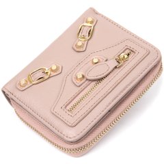 Кожаный симпатичный женский кошелек Guxilai 19398 Светло-розовый