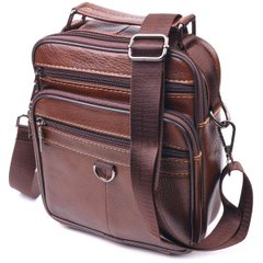 Превосходная мужская сумка из натуральной кожи 21279 Vintage Коричневая