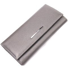 Місткий жіночий гаманець із натуральної шкіри KARYA 21020 Сірий
