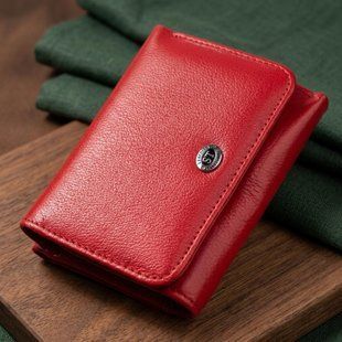 Горизонтальный кошелек для женщин из натуральной кожи ST Leather 19478 Красный