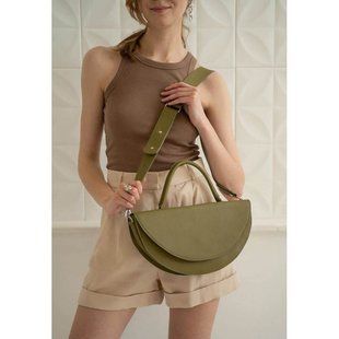 Жіноча шкіряна сумка Сhris maxi оливкова Blanknote TW-Chris-max-olive