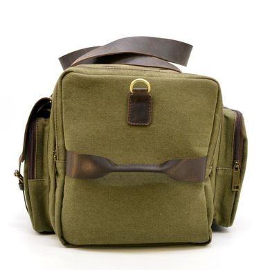 Дорожня сумка з парусини і кінської шкіри RH-5915-4lx бренду TARWA Хакі / коричневий