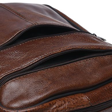 Мужская кожаная сумка через плечо Borsa Leather K18490-brown