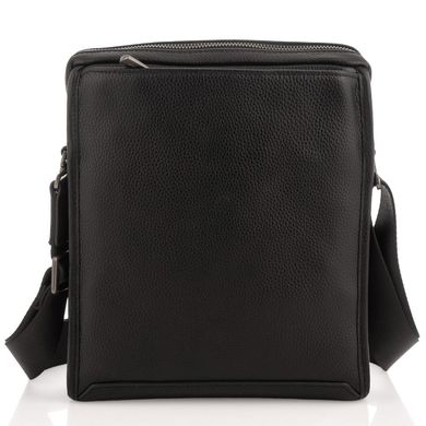 Мужская средняя кожаная черная сумка через плечо Royal Bag RB287891 Черный