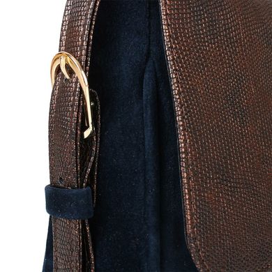 Жіноча міні-сумка з якісного шкірозамінника LASKARA (Ласкарєв) LK10189-bronze-navy Синій
