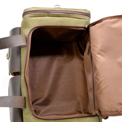 Дорожная сумка из парусины и лошадиной кожи RH-5915-4lx бренда TARWA Хаки/коричневый