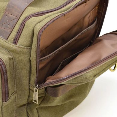 Дорожная сумка из парусины и лошадиной кожи RH-5915-4lx бренда TARWA Хаки/коричневый