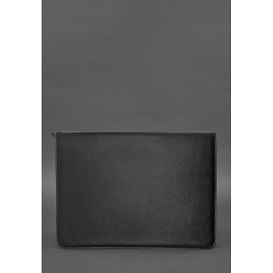 Натуральная кожаная папка А4 на молнии для документов черная Blanknote BN-DC-2-g