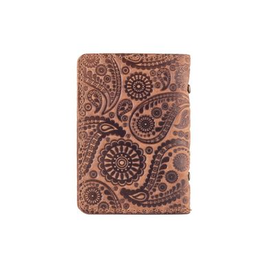 Універсальна шкіряна обкладинка-органайзер для ID паспорта / карт, темно рижого кольору, колекція "Buta Art"
