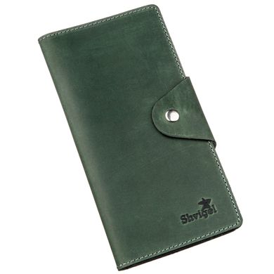 Бумажник унисекс из винтажной кожи SHVIGEL 16168 Зеленый