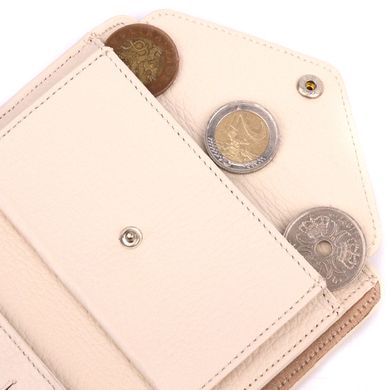 Горизонтальный женский кошелек с монетницей из натуральной кожи KARYA 21070 Молочный