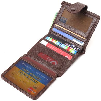 Компактний гаманець для чоловіків з натуральної зернистої шкіри CANPELLINI 21686 Коричневий