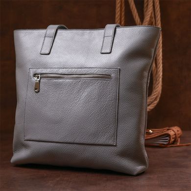 Шкіряна жіноча сумка-шоппер Shvigel 16360 Сірий