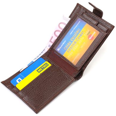 Практичний горизонтальний гаманець для чоловіків із натуральної шкіри флотар CANPELLINI 21886 Коричневий