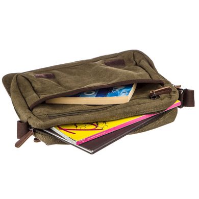 Текстильная сумка для ноутбука через плечо Vintage 20187 Оливковая