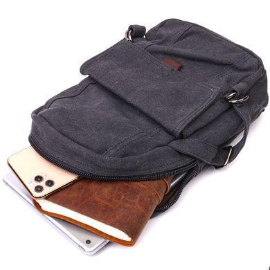 Удобный текстильный рюкзак в стиле милитари Vintagе 22179 Черный