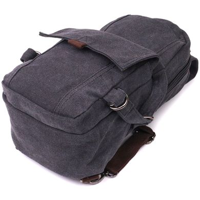 Удобный текстильный рюкзак в стиле милитари Vintagе 22179 Черный