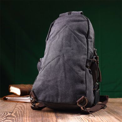 Зручний текстильний рюкзак у стилі мілітарі Vintagе 22179 Чорний