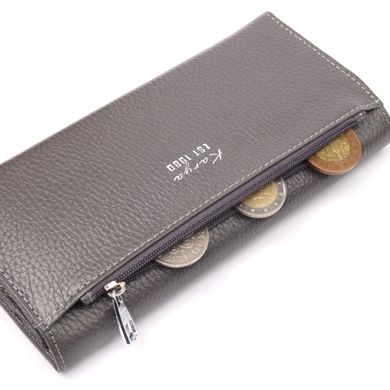 Місткий жіночий гаманець із натуральної шкіри KARYA 21020 Сірий