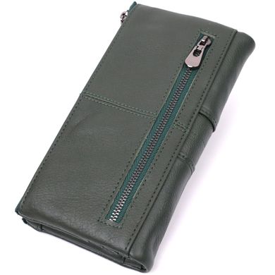 Жіночий гаманець на два відділення з натуральної шкіри Vintage sale_15059 Зелений
