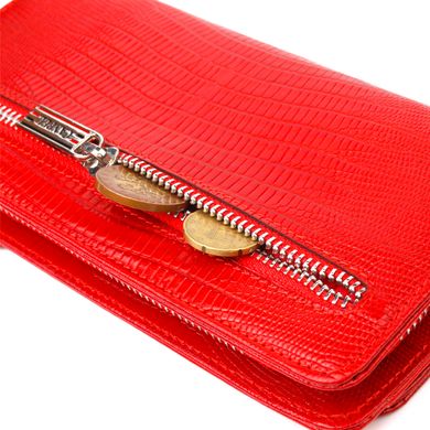 Женское портмоне клатч из натуральной кожи CANPELLINI 21534 Красное