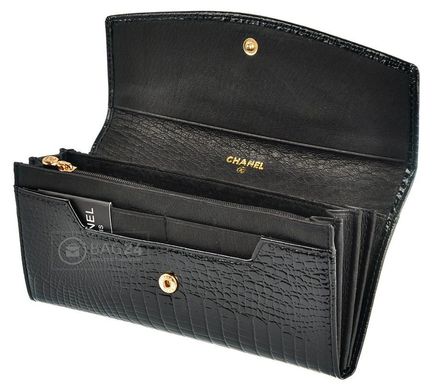 Шикарний шкіряний жіночий гаманець Chanel, Чорний