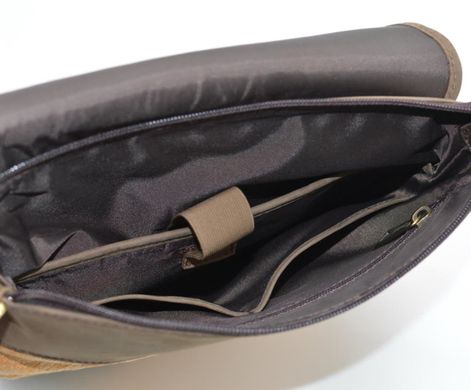 Чоловіча сумка через плече шкіра + парусина RY-18072-4lx бренду TARWA Коричневий