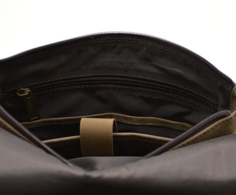 Чоловіча сумка через плече шкіра + парусина RY-18072-4lx бренду TARWA Коричневий