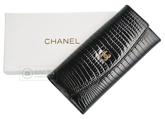 Шикарный кожаный женский кошелек Chanel, Черный