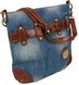 Молодежная джинсовая сумка на ремне Fashion jeans bag голубая