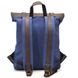 Рол-ап рюкзак зі шкіри та синій канвас TARWA RKc-5191-3md Коричневий