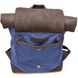 Ролл-ап рюкзак из кожи и синий канвас TARWA RKc-5191-3md Коричневый