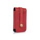 Красивая красная ключница с натуральной матовой кожи с авторским художественным тиснением "Mehendi Classic"