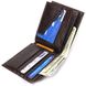 Лакований гаманець для чоловіків у два складення з натуральної фактурної шкіри CANPELLINI 21585 Коричневий