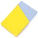 Оригінальний шкіряний картхолдер комбі двох кольорів Серце GRANDE PELLE 16701 Жовто-блакитний