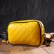 Прямоугольная женская сумка кросс-боди из натуральной кожи 22114 Vintage Желтая