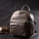 Жіночий компактний рюкзак з натуральної шкіри Vintage 22435 Сірий