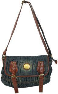 Винтажная женская джинсовая сумка на ремне Fashion jeans bag синяя