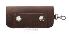 Стильна шкіряна ключниця коричневого кольору Handmade 00199
