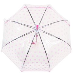 Зонт-трость женский механический FULTON (ФУЛТОН) FULL042-Pink-Polka-Dot Прозрачный