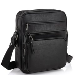Мужская кожаная сумка через плечо черная Tiding Bag SM8-909A Черный