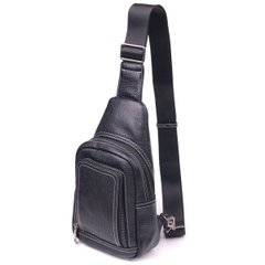 Чоловіча сумка через плече з натуральної шкіри 21284 Vintage Чорна