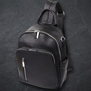 Цікавий жіночий рюкзак з натуральної шкіри Vintage 23059 Чорний