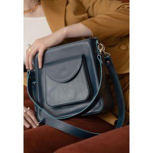 Шкіряна сумка Stella темно-синя Blanknote TW-Stella-navy-blue