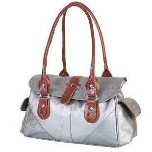 Жіноча шкіряна повсякденно-дорожня сумка LASKARA (Ласкарєв) LK-DM233-silver-brown Сірий
