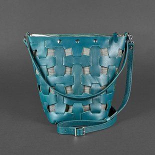 Сумка Пазл M малахит - зеленая (Натуральная кожа Krast) Blanknote BN-BAG-32-malachite