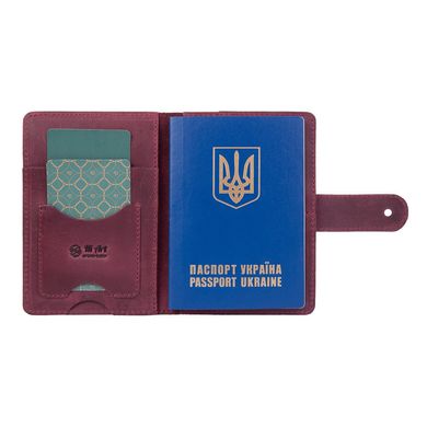 Кожаное портмоне для паспорта / ID документов HiArt PB-02/1 Shabby Plum