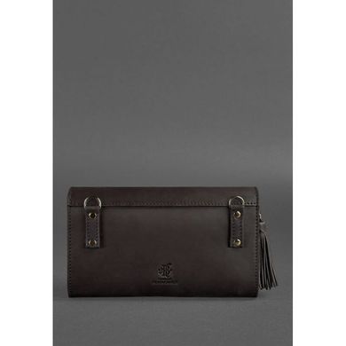 Женская кожаная сумка Элис темно-коричневая Краст Blanknote BN-BAG-7-choko