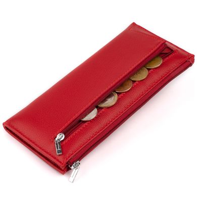Горизонтальный тонкий кошелек из кожи женский ST Leather 19330 Красный