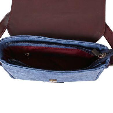 Жіноча міні-сумка з якісного шкірозамінника LASKARA (Ласкарєв) LK10189-cherry-denim Синій